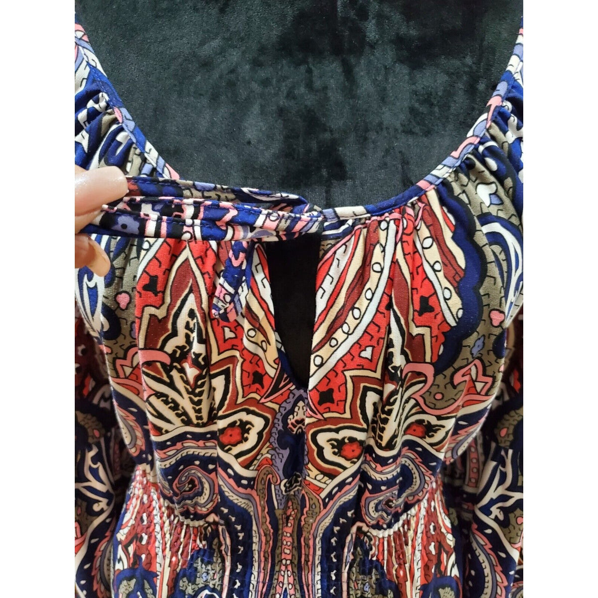 INC Women Multicolor Polyester Scoop Neck Long Sleeve Knee Length Dress Size PXL