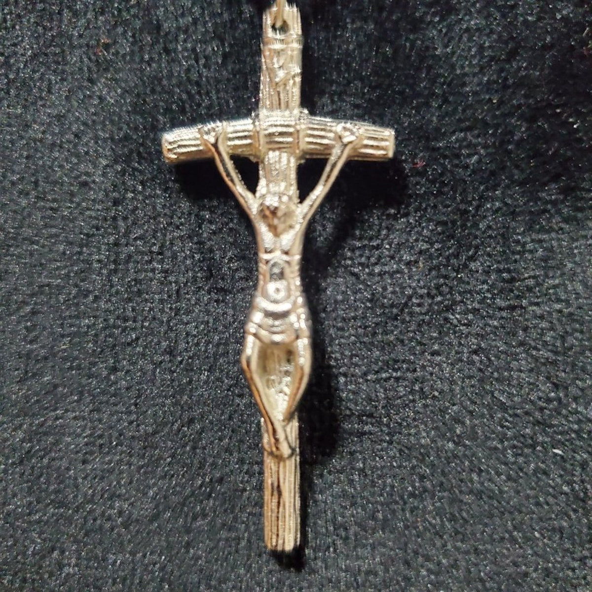 Womens Gold Tone Long Hanging Jesus Religious Cross Pendant Necklace