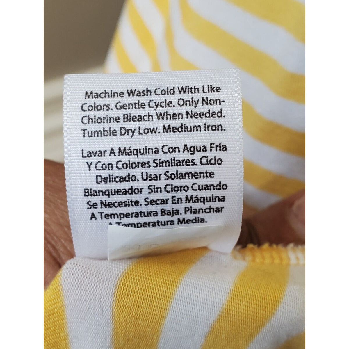 Time And Tru Yellow White Striped Round Neck Sleeveless Knee Length Dress XL