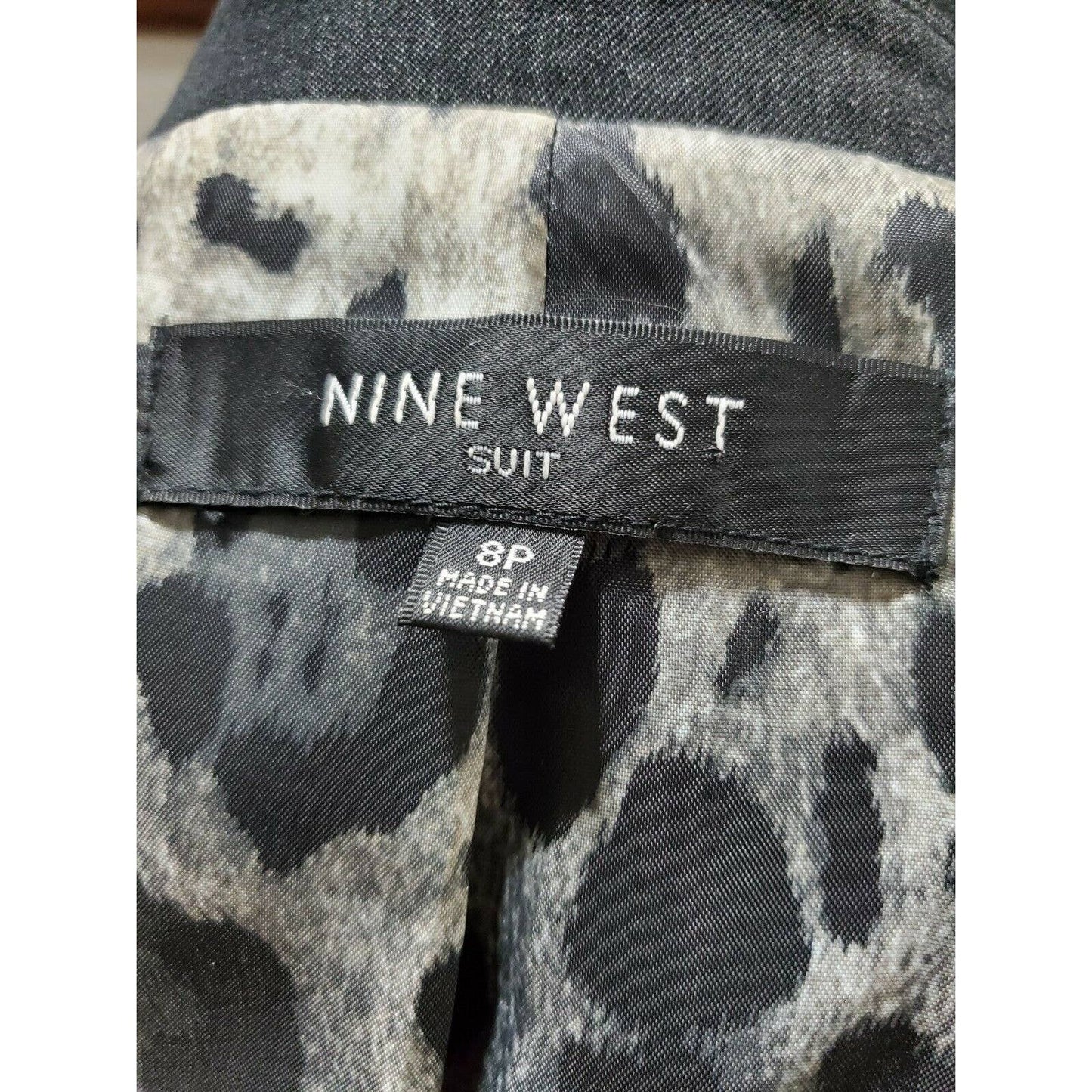 Nine West Women's Gray Polyester & Rayon Long Sleeve Formal Slim Fit Blazer 8P