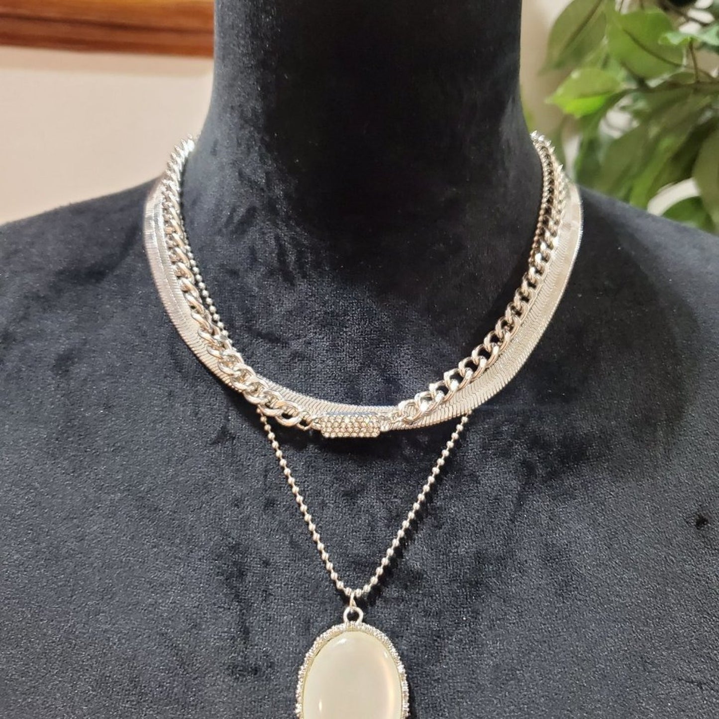 Womens Two Tone Mother Of Pearl / Gold Sun Pendant Necklace