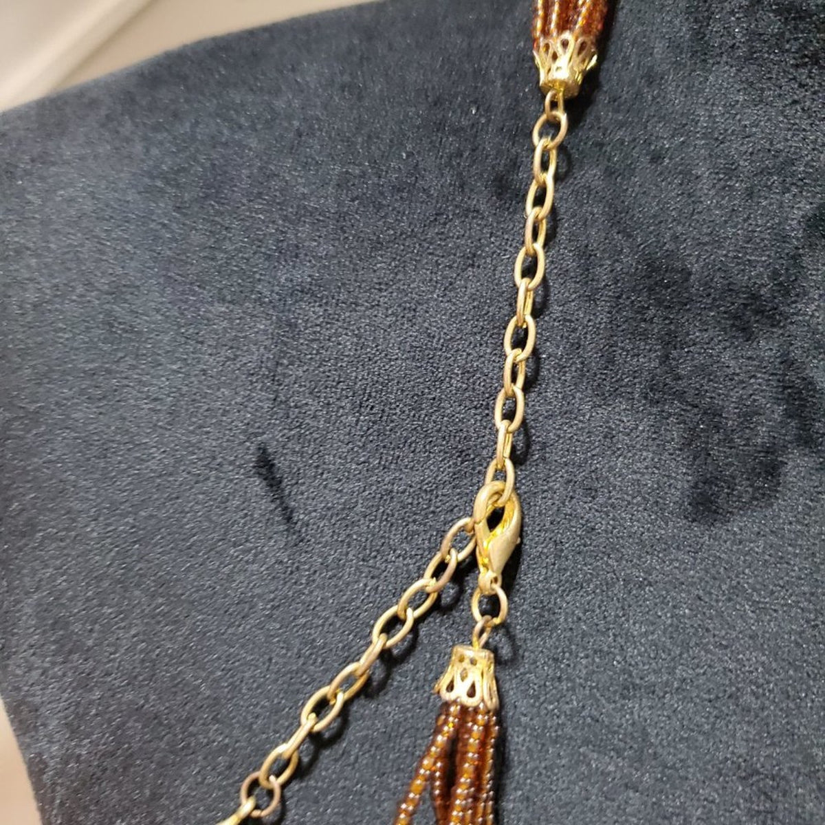 Women's Brown Multilayer Round Beaded with Lobster Clasp Jewelry Necklace