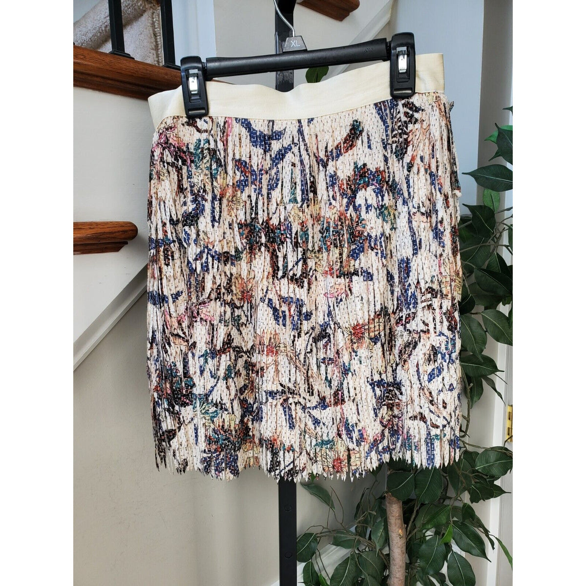 Flannel Multicolor Elastic Waist Pull On Straight & Pleated Casual Mini Skirt 2