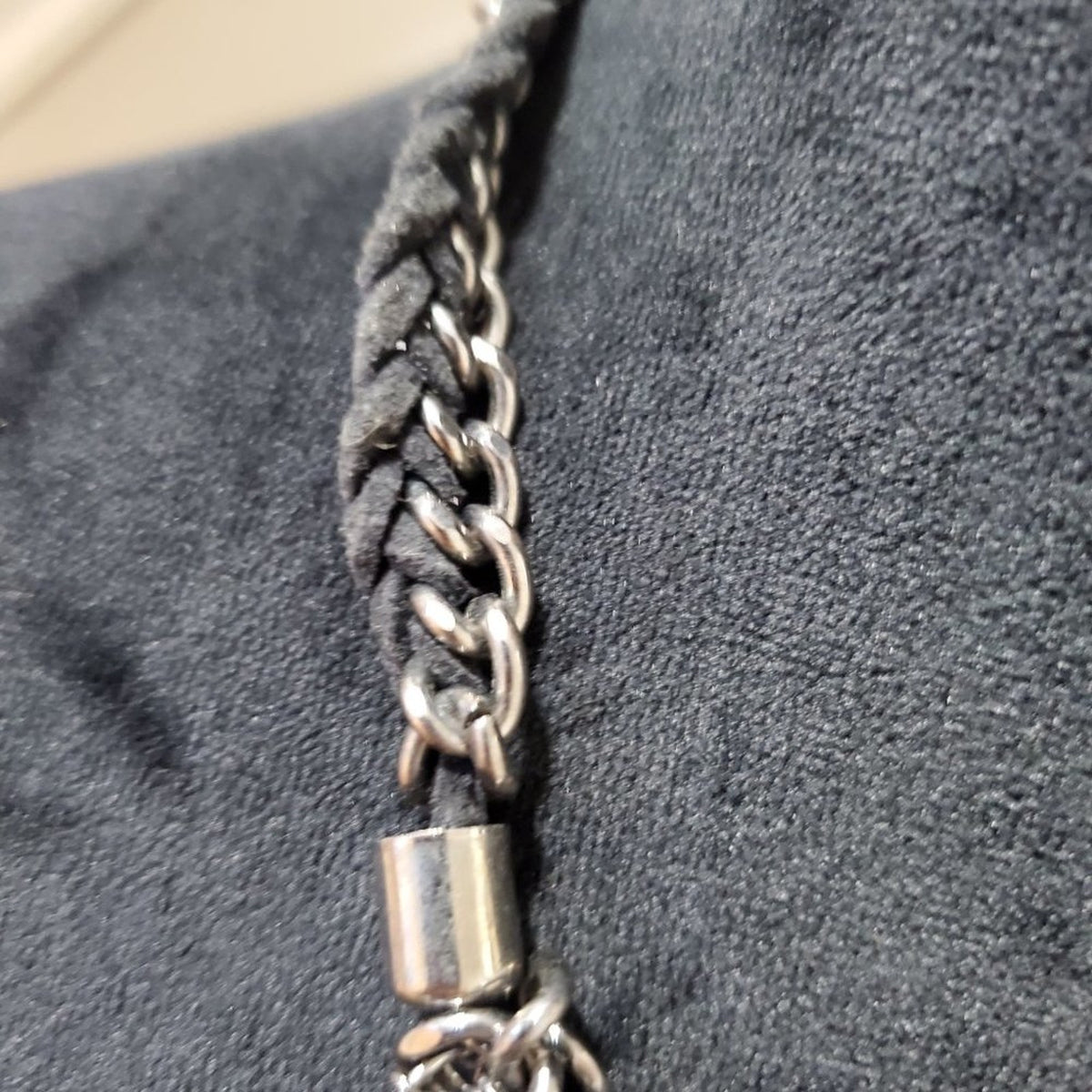 Womens Chunky Braided Mixed Silver Chains Necklace