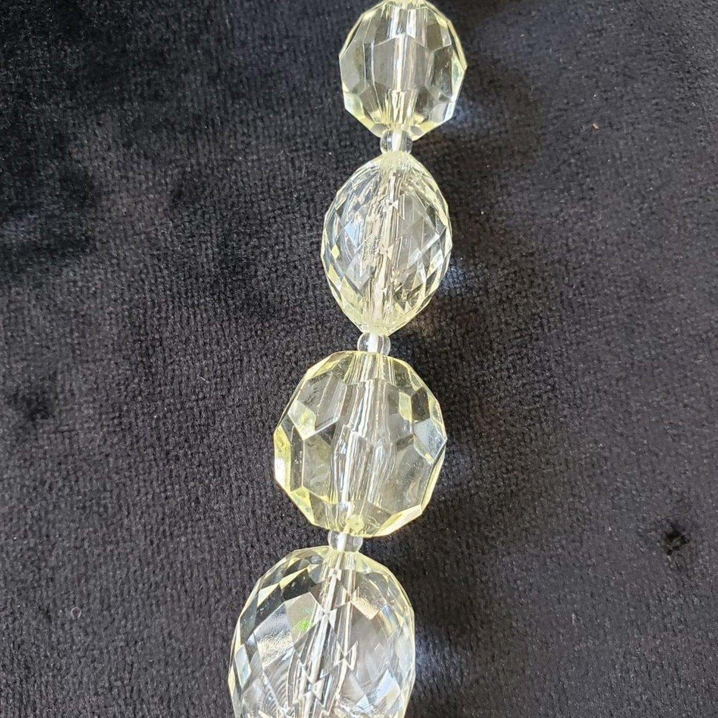 Womens Fashions Clear Faceted Graduated Glass Collar Necklace with Lobster Clasp