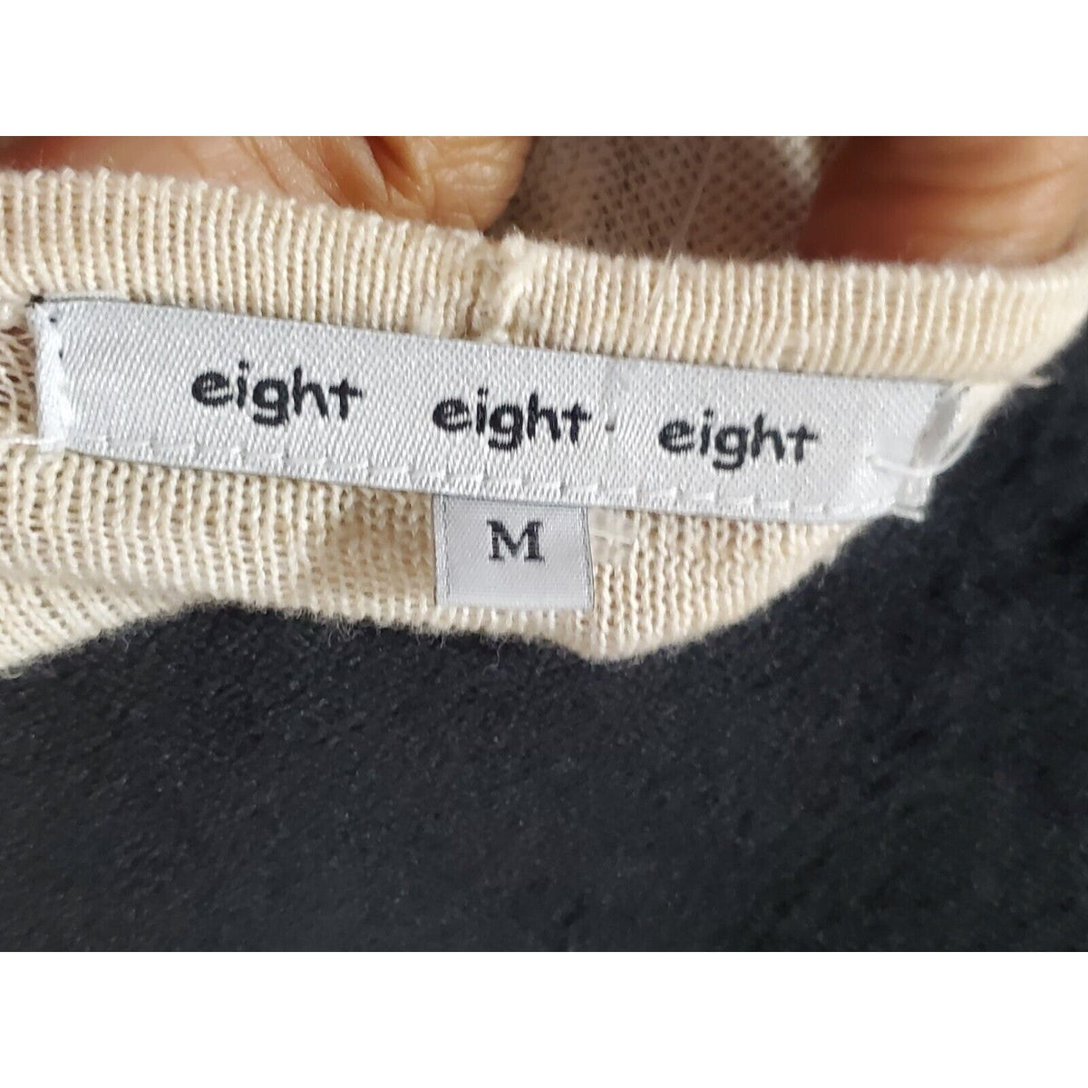 Eight Eight Eight Women's Beige Round Neck Long Sleeve Pullover Knit Sweater M