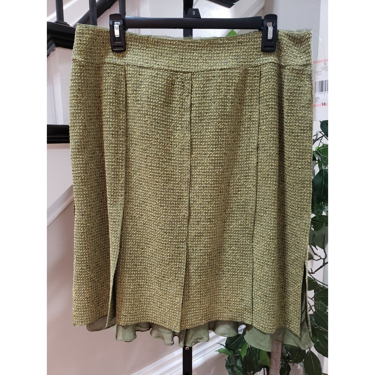 Anne Klein Women's Green Polyester Casual Back Zipper Knee Length Skirts Size 10
