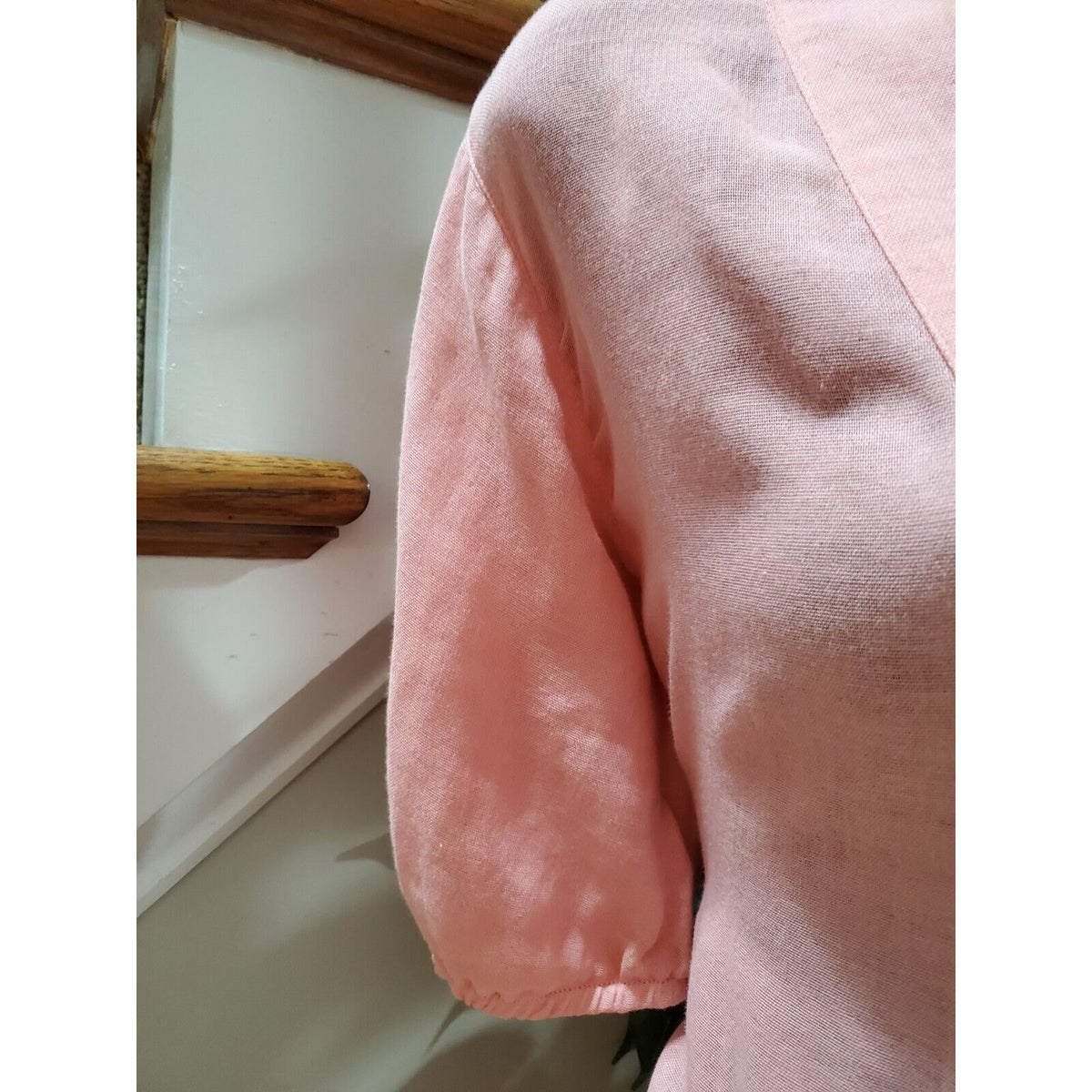 Lake Womens Pink 100% Cotton V Neck Casual Short Sleeve Long Maxi Dress Size XS