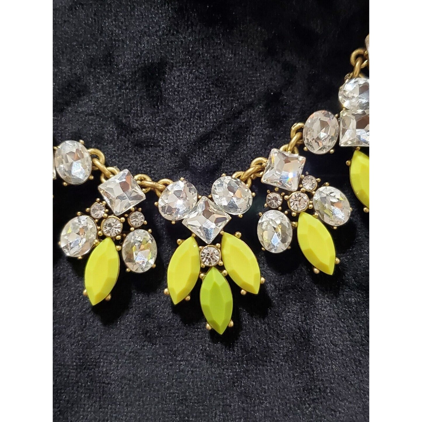J. Crew Multicolored Rhinestone Gold Chain Stylish Necklace