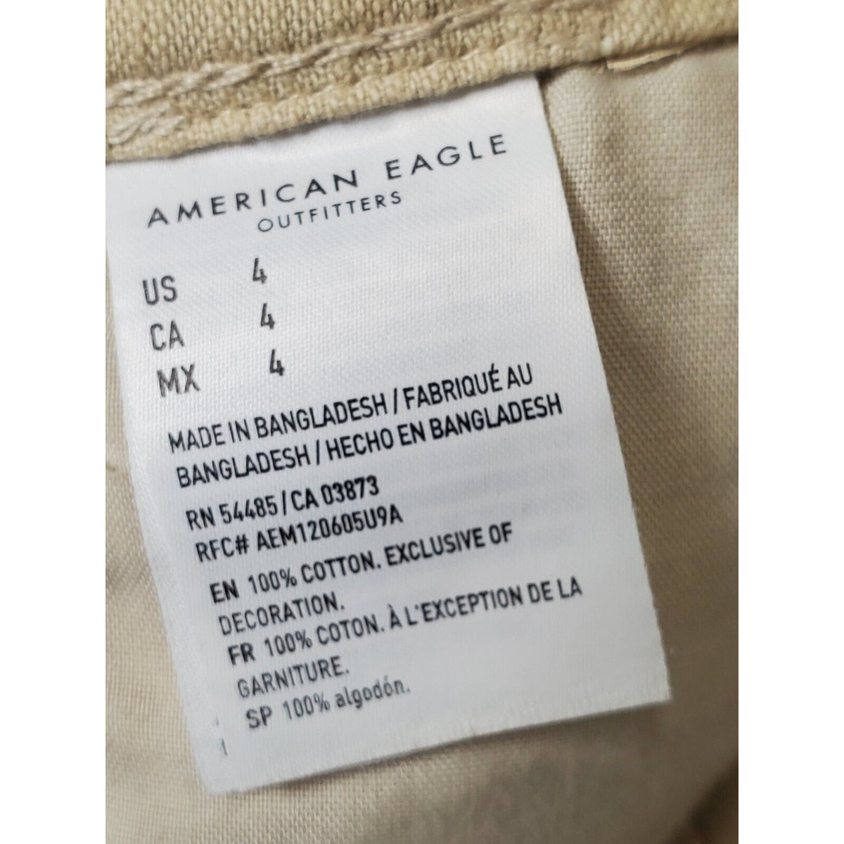 American Eagle Outfitters Womens Beige Solid Cotton High Rise Mom Shorts Size 4