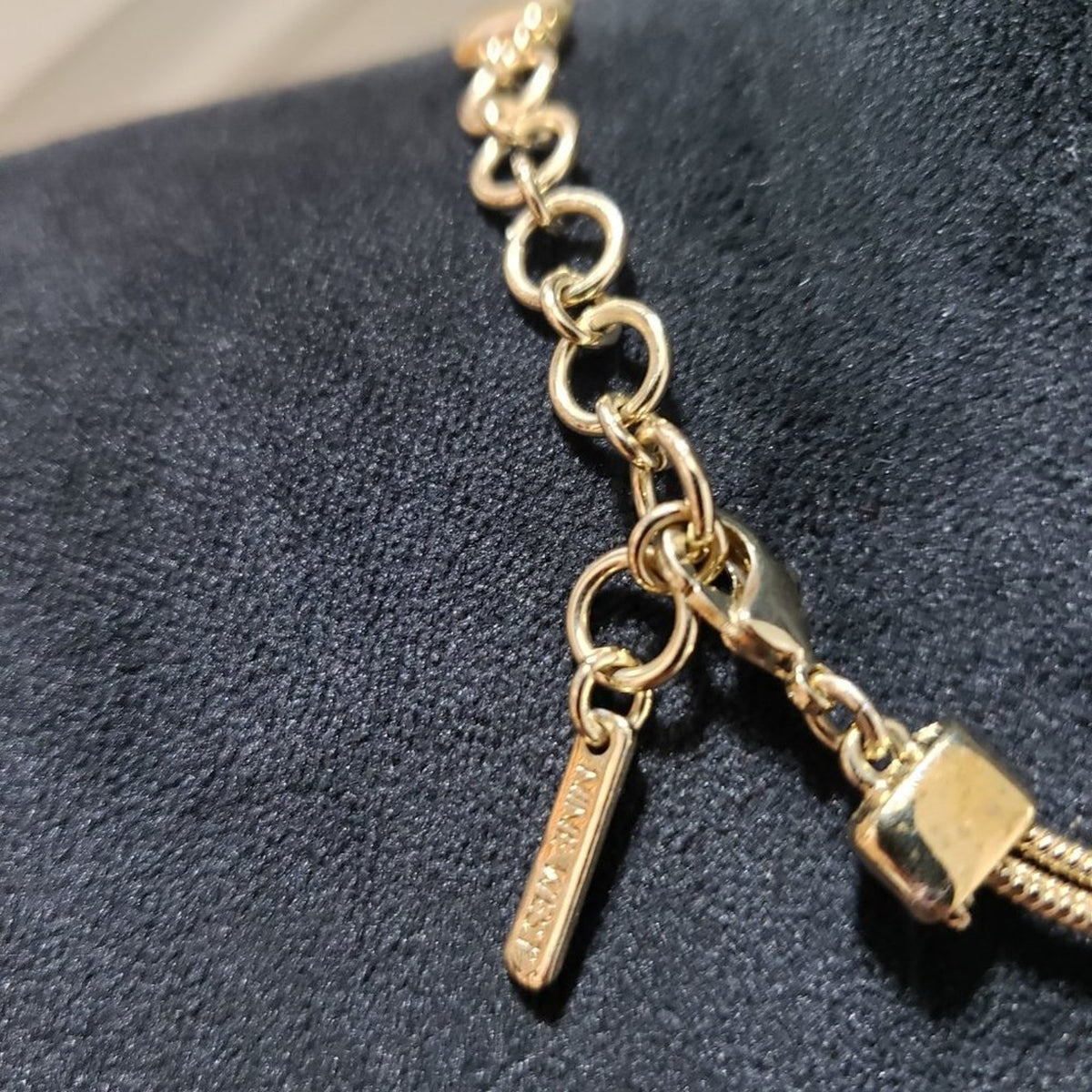 Nine West Women's Vintage Gold and Pink  Necklace with Rectangular Stones