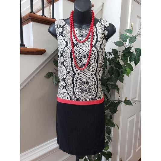 LOFT Women's Multicolor Snake Print Sleeveless Casual Knee Length Dress Size 6