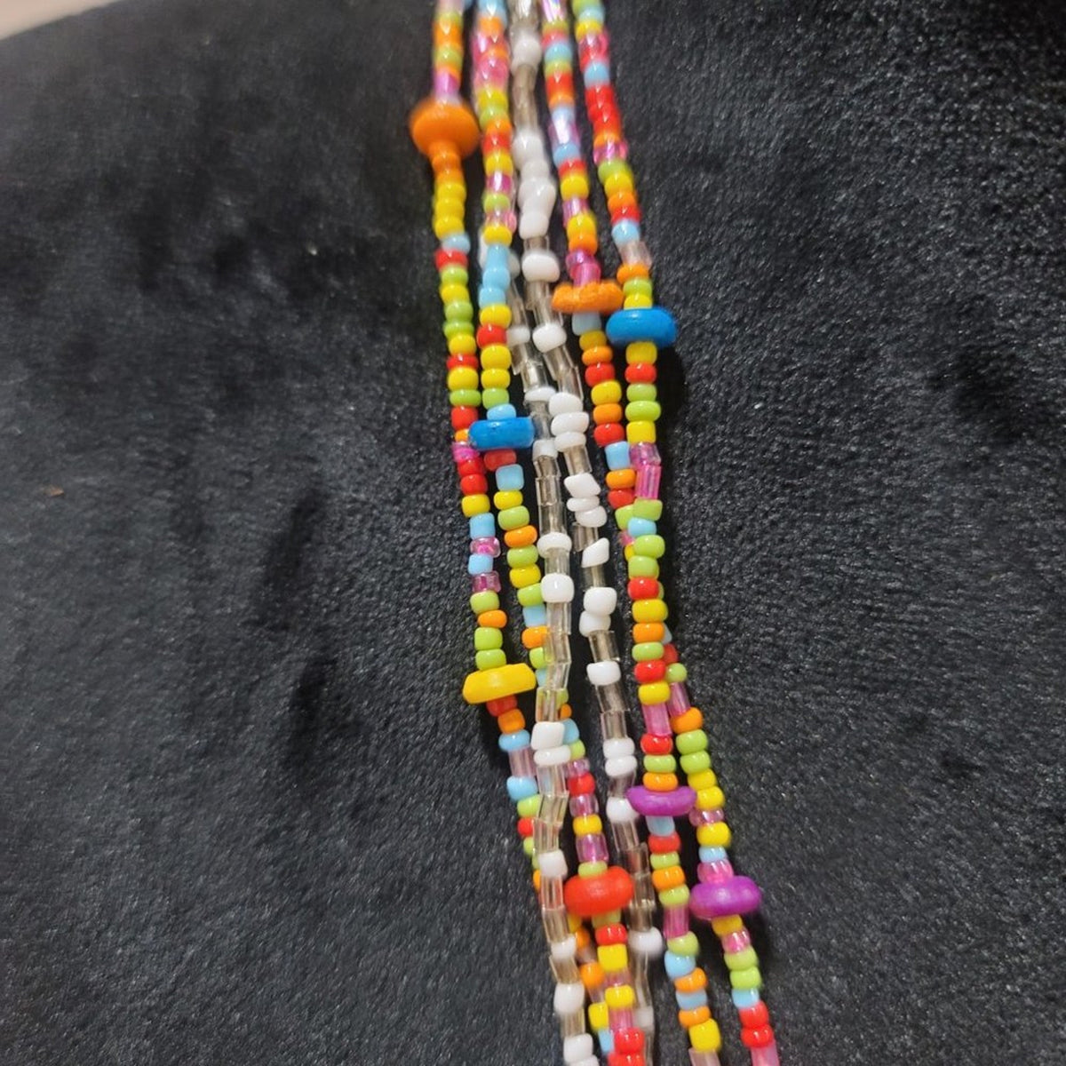 Vintage Bohemia Handmade Rainbow Seed Beads Simple Choker Necklace