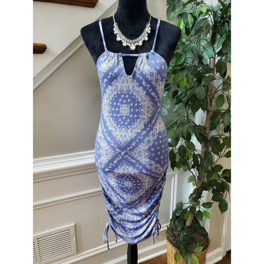 Rue 21 Women Purple Polyester Sleeveless Casual Knee Length Strappy Dress Medium