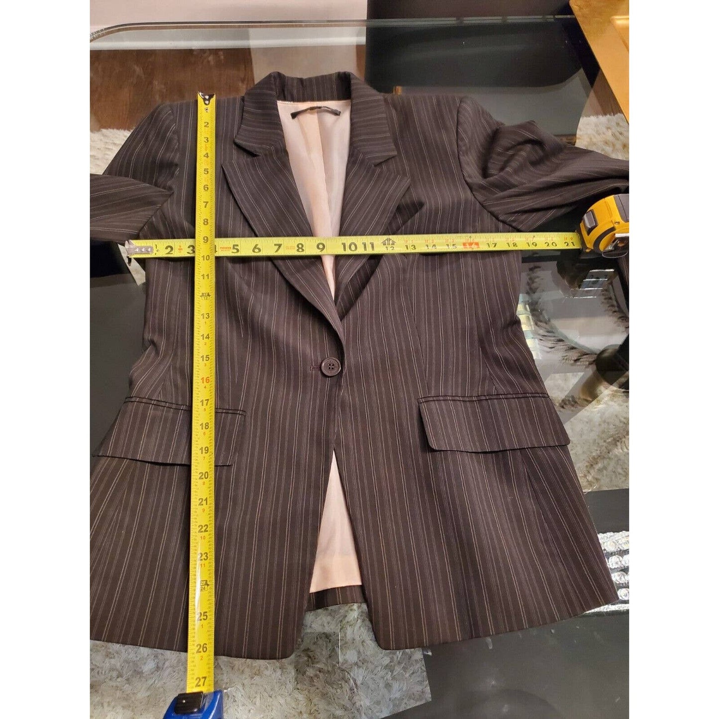 Anne Klein Women's Black Polyester Long Sleeve Single Breasted Jacket Blazer 10