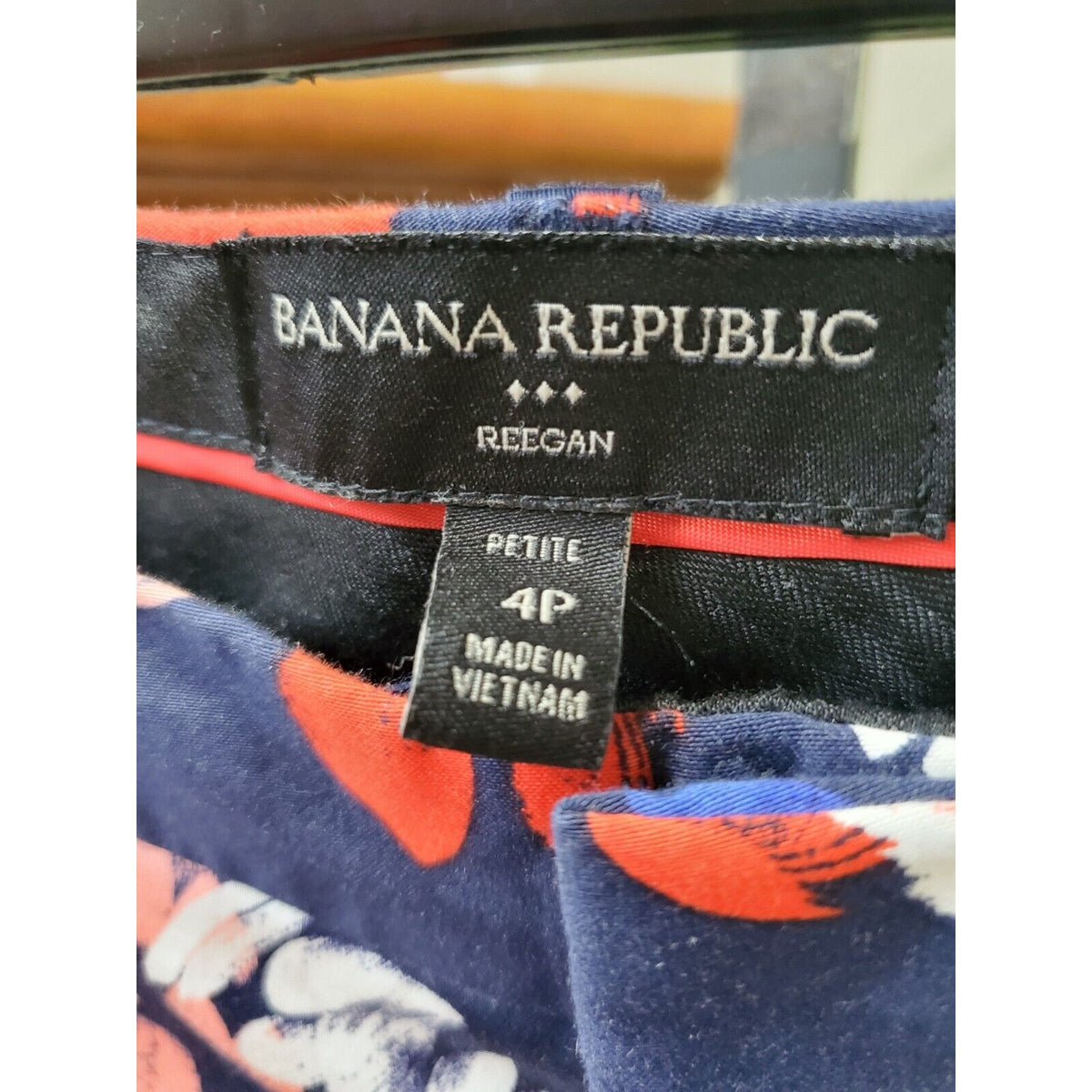 Banana Republic Women's Blue Floral Casual High Rise Straight Leg Pants Size 4