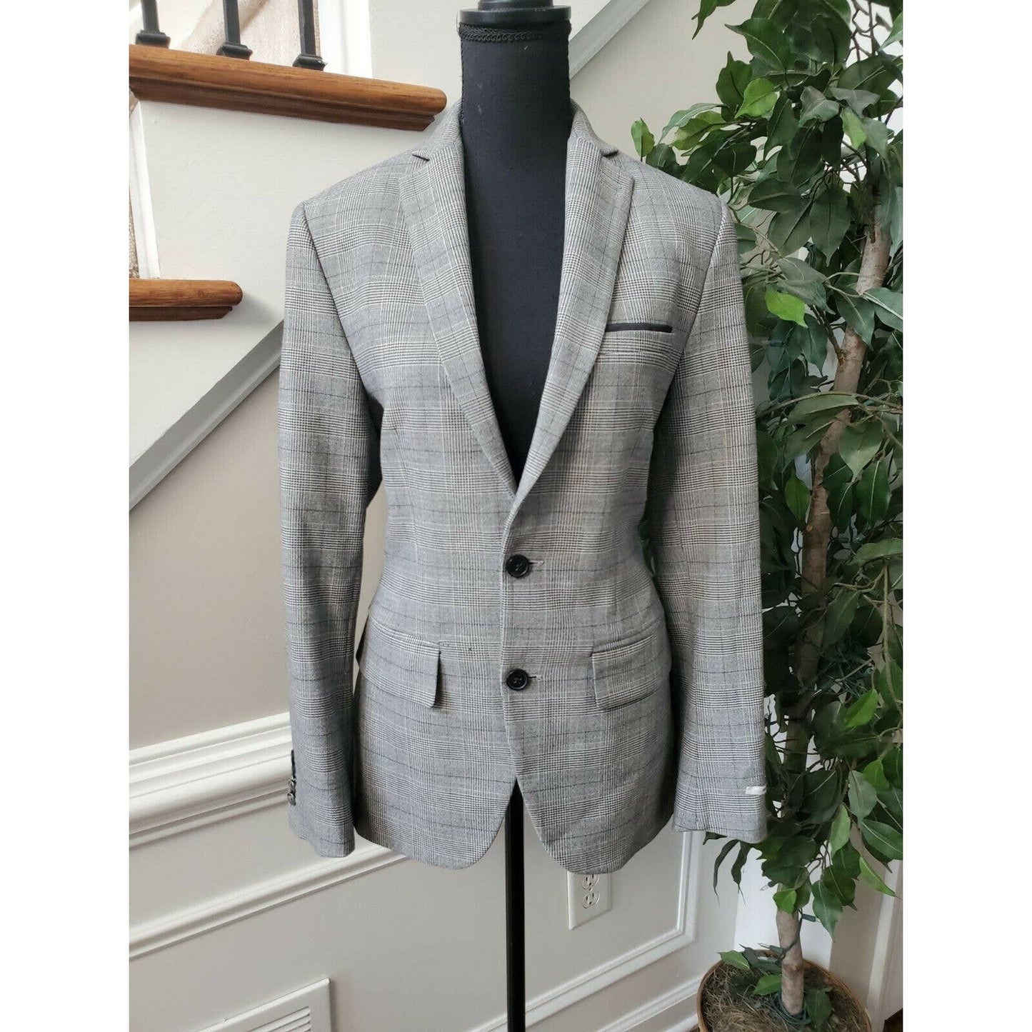 International Concepts Women's Gray Polyester LongSleeve Blazer Slim Fit Coat XS