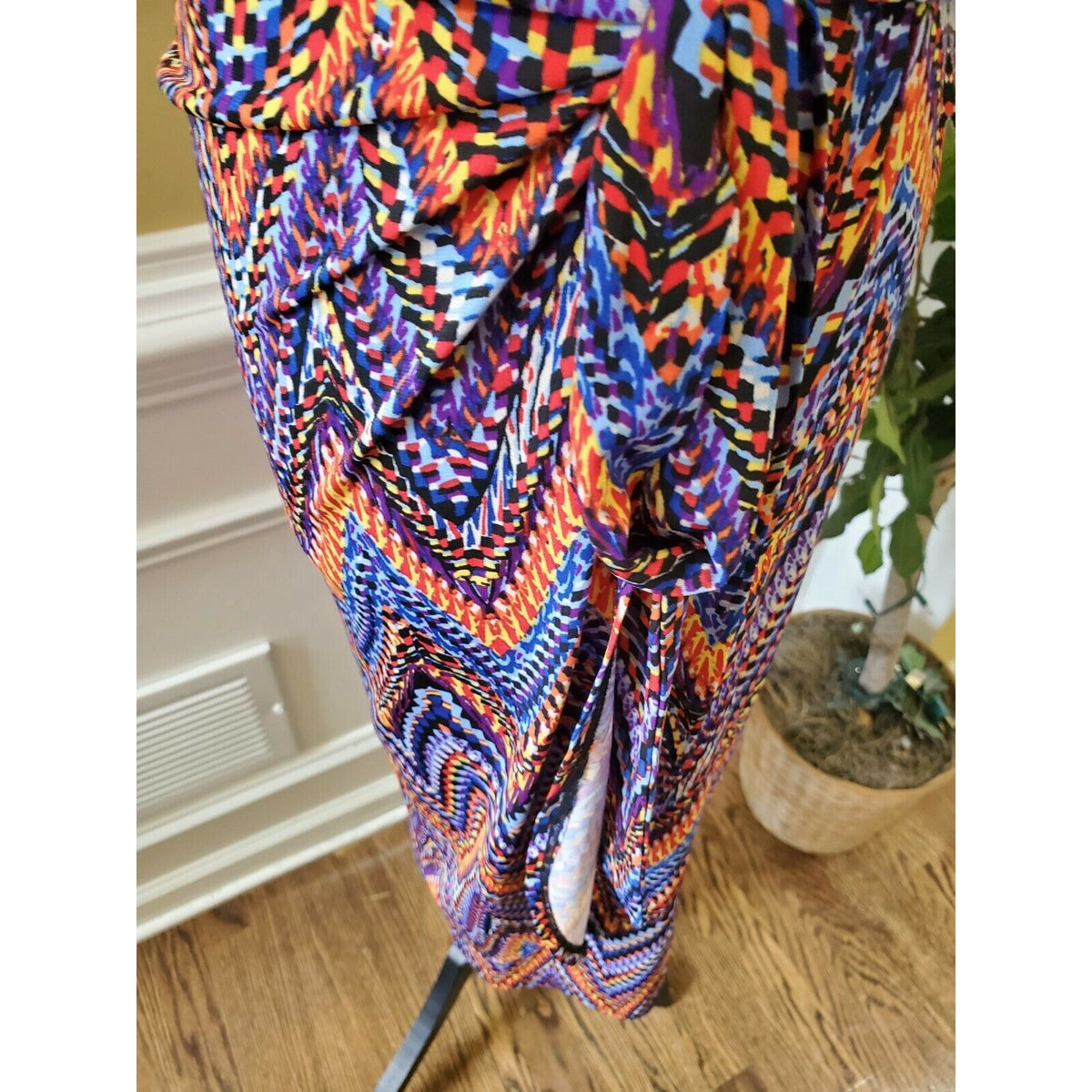 Emma & Michelle Colorful Chevron Full Wrap Dress Large