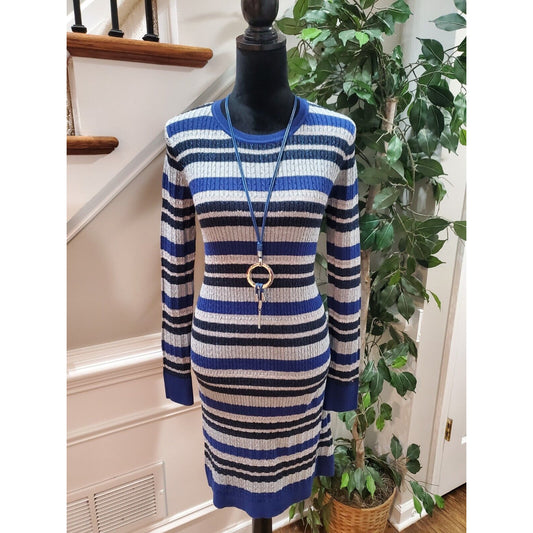Tommy Hilfiger Women Multicolor Crew Neck Long Sleeve Knee Length Dress Size S/P