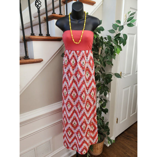 Love Fire Women's Coral 100% Polyester Off The Shoulder Knee Length Dress Size S