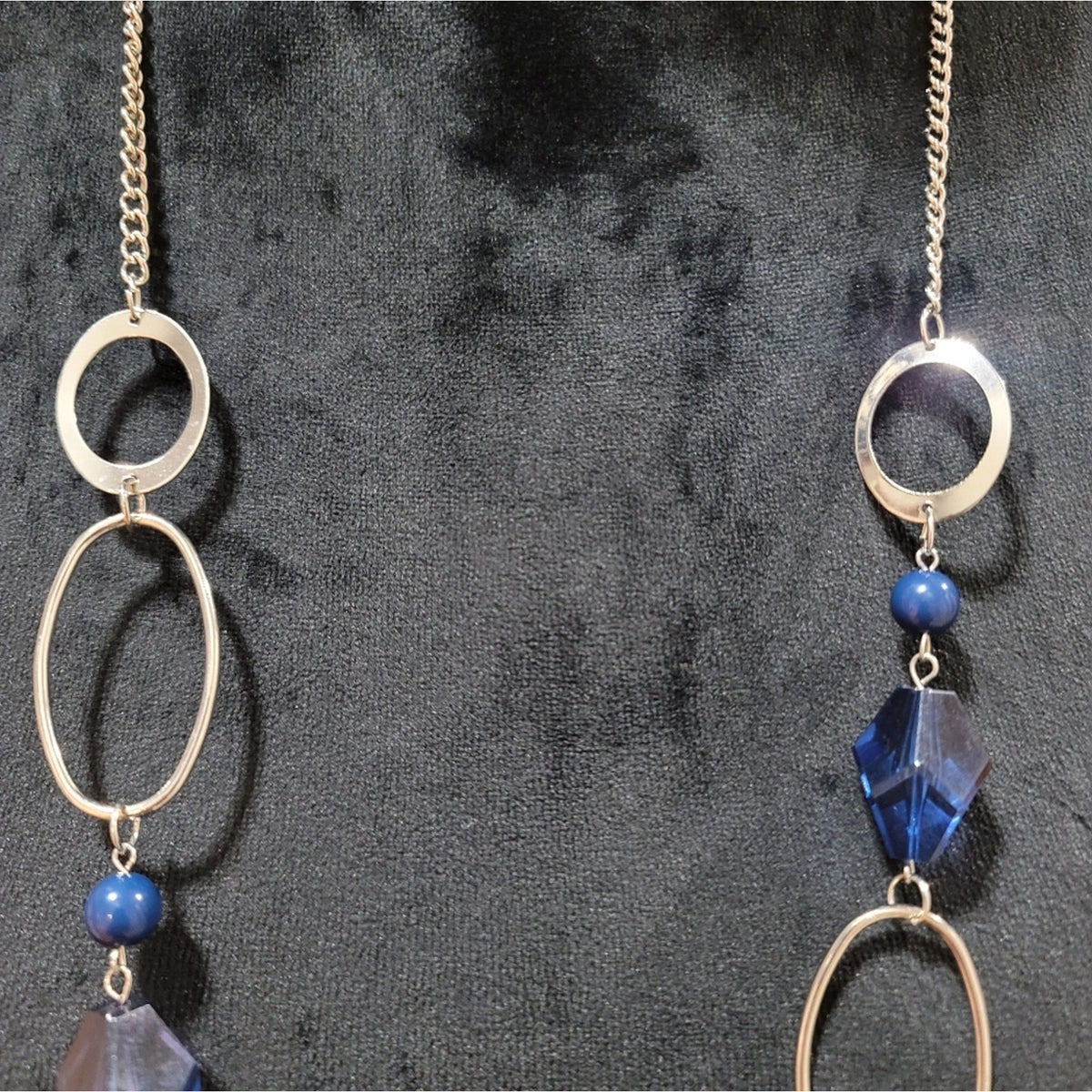 Teal and Silver Long Necklace