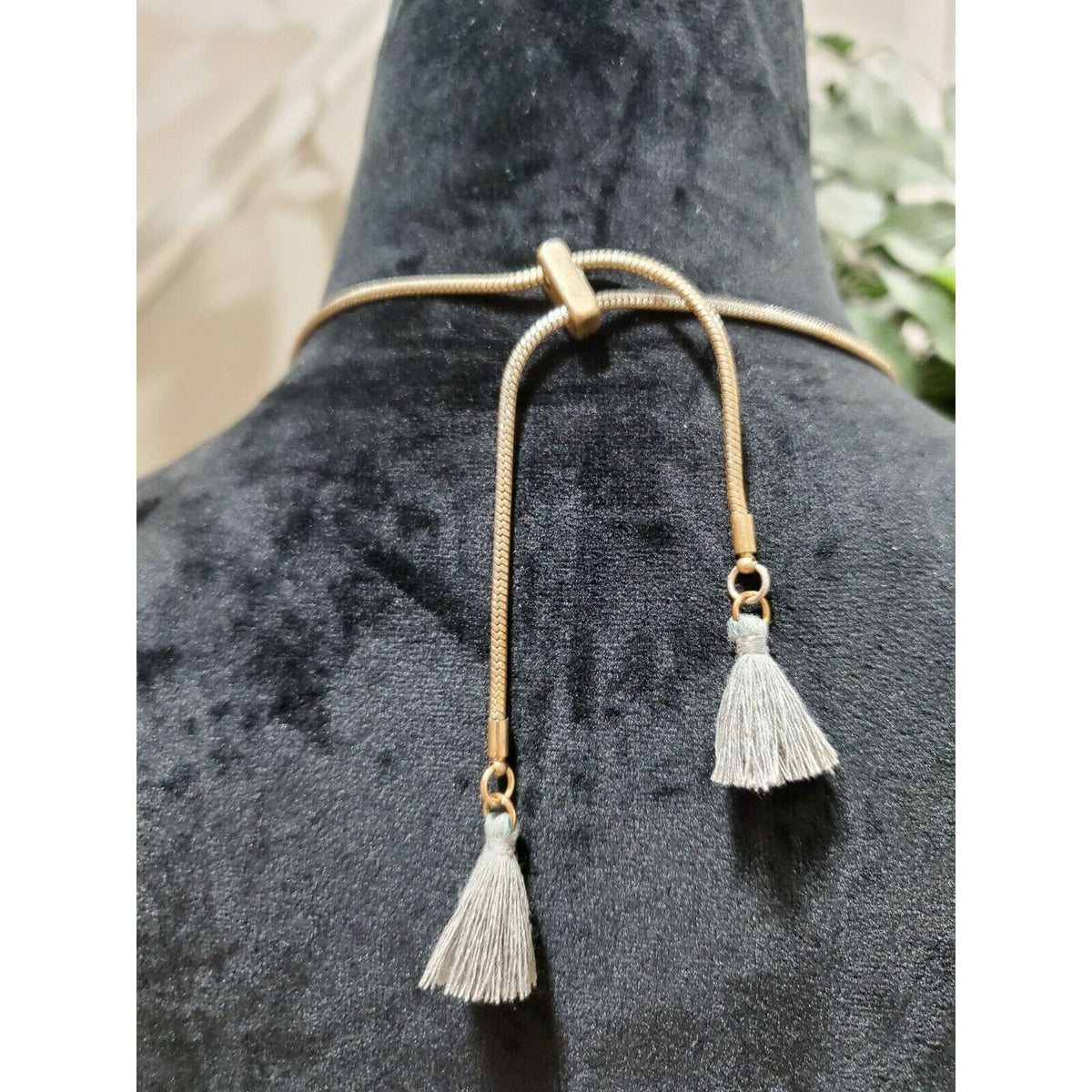 Women's Gold Coin Necklace with Tassel End