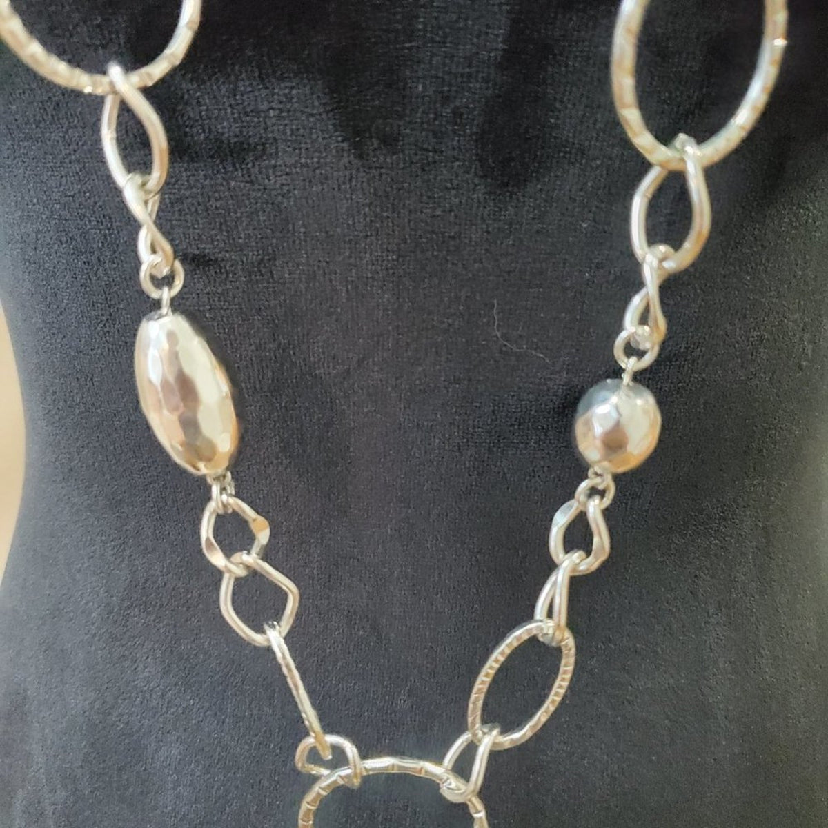 Lia Sophia Women's Long Silver Circles Charm Layering Fashion Necklace