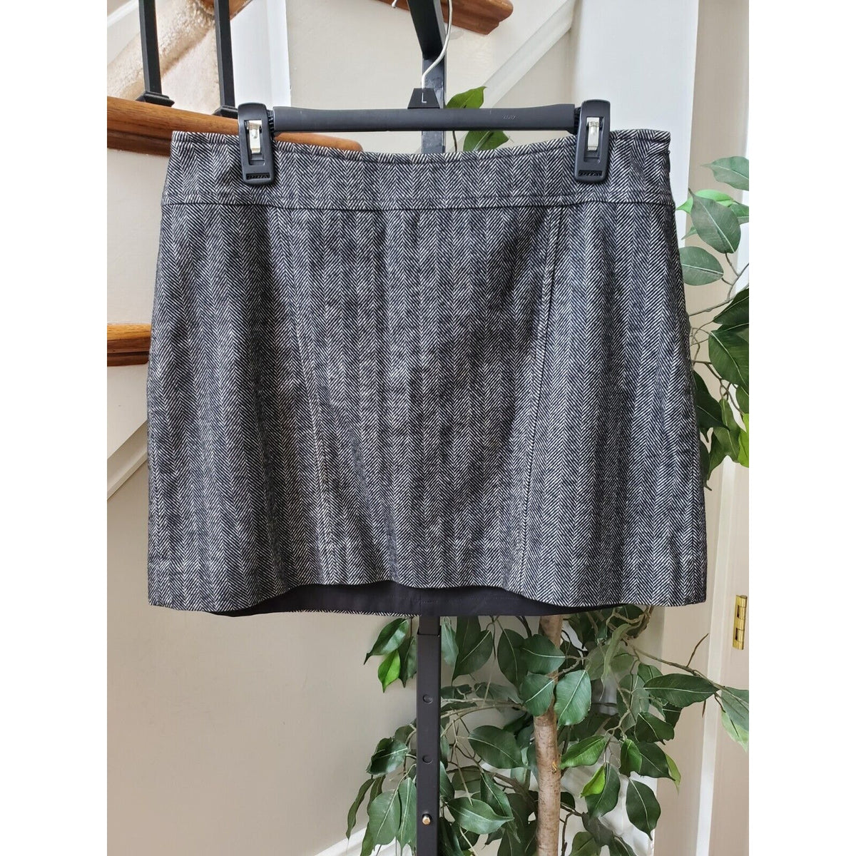 The Limited Womens Gray White Cotton Pull On Pencil & Straight Mini Skirt 8