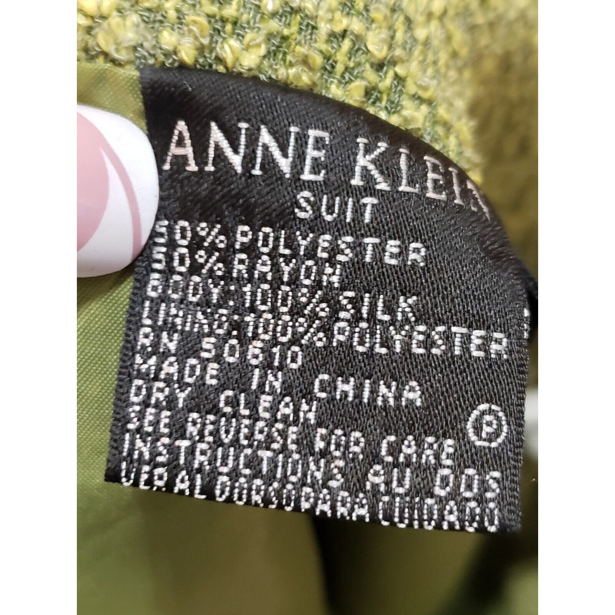 Anne Klein Women's Green Polyester Casual Back Zipper Knee Length Skirts Size 10
