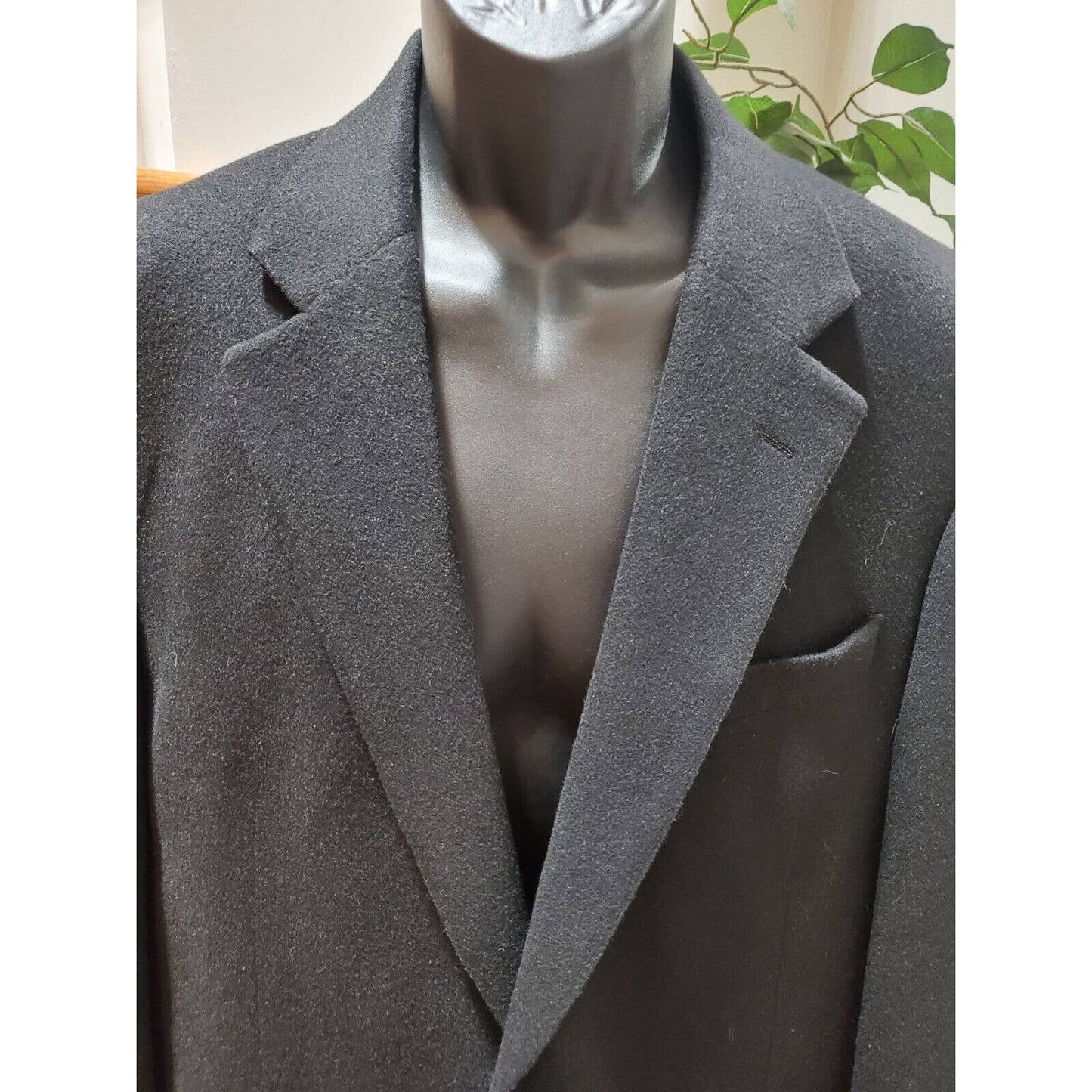 Jos. A Bank Men Solid Black Single Breasted 100% Camel Hair Blazer 42L