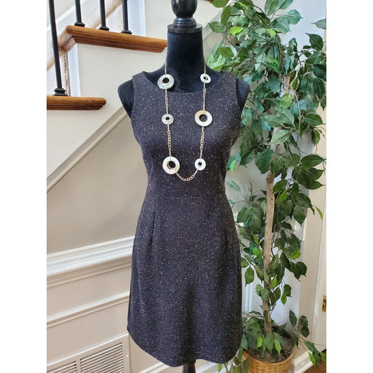 Old Navy Womens Black Sparkle Sleeveless Round Neck Knee Length Dress Size Small