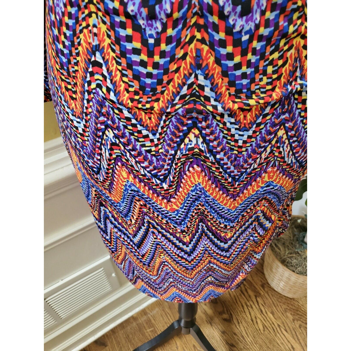 Emma & Michelle Colorful Chevron Full Wrap Dress Large