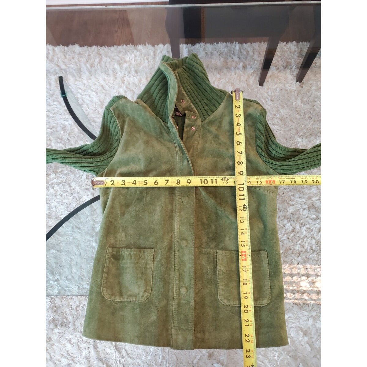 INC International Concepts Womens Green Cotton Casual Front Jacket Size Medium