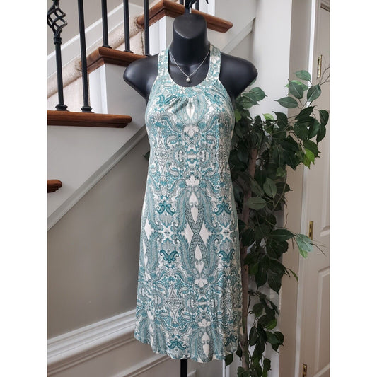 Lascana Women's Blue 100% Viscose Round Neck Sleeveless Knee Length Dress Size 2