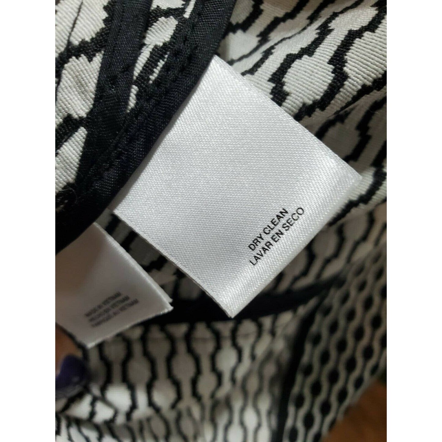 Anne Klein Women's Black & White Polyester Long Sleeve Open Front Blazer Size 4