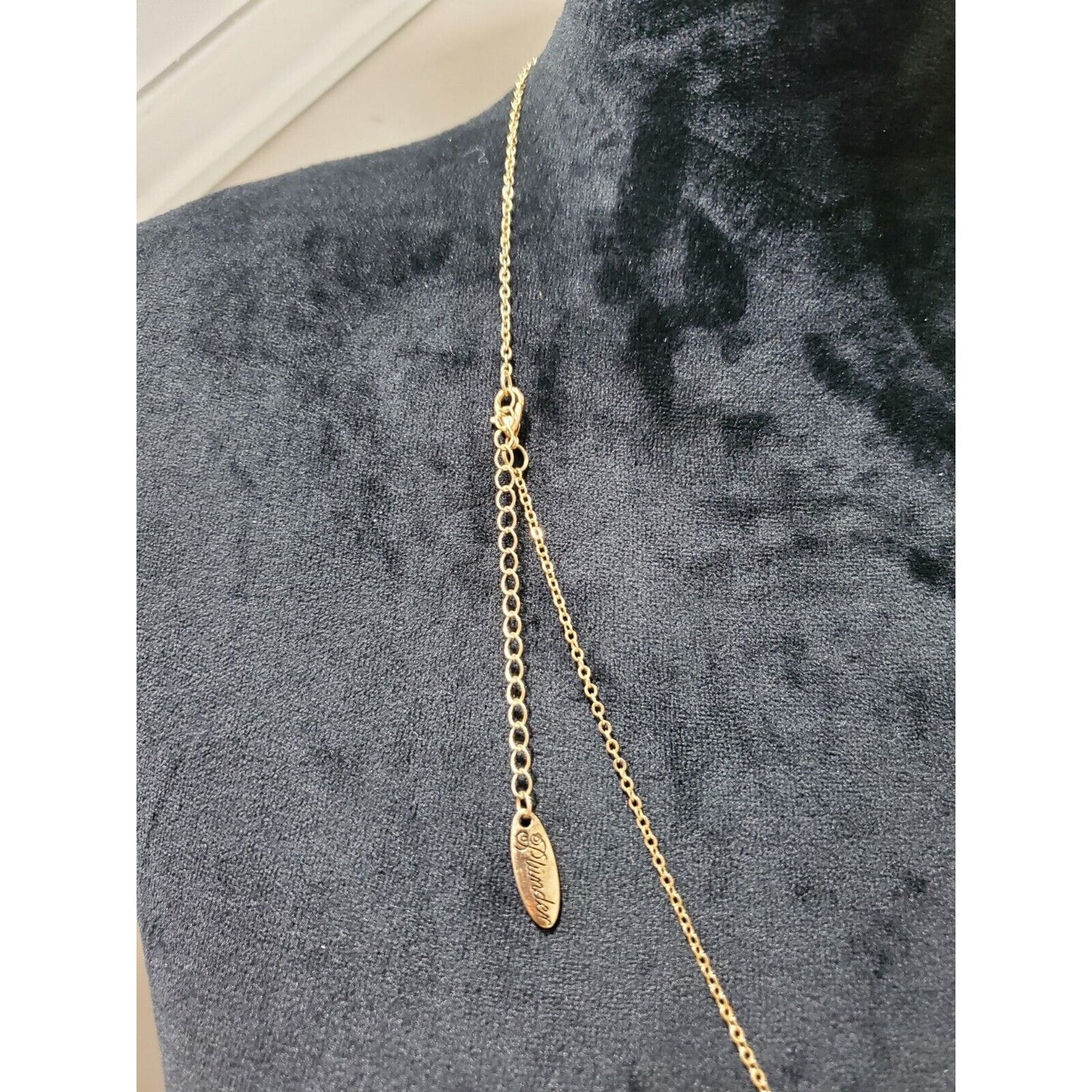 Plunder Women's Black Stone with Gold Chain Necklace