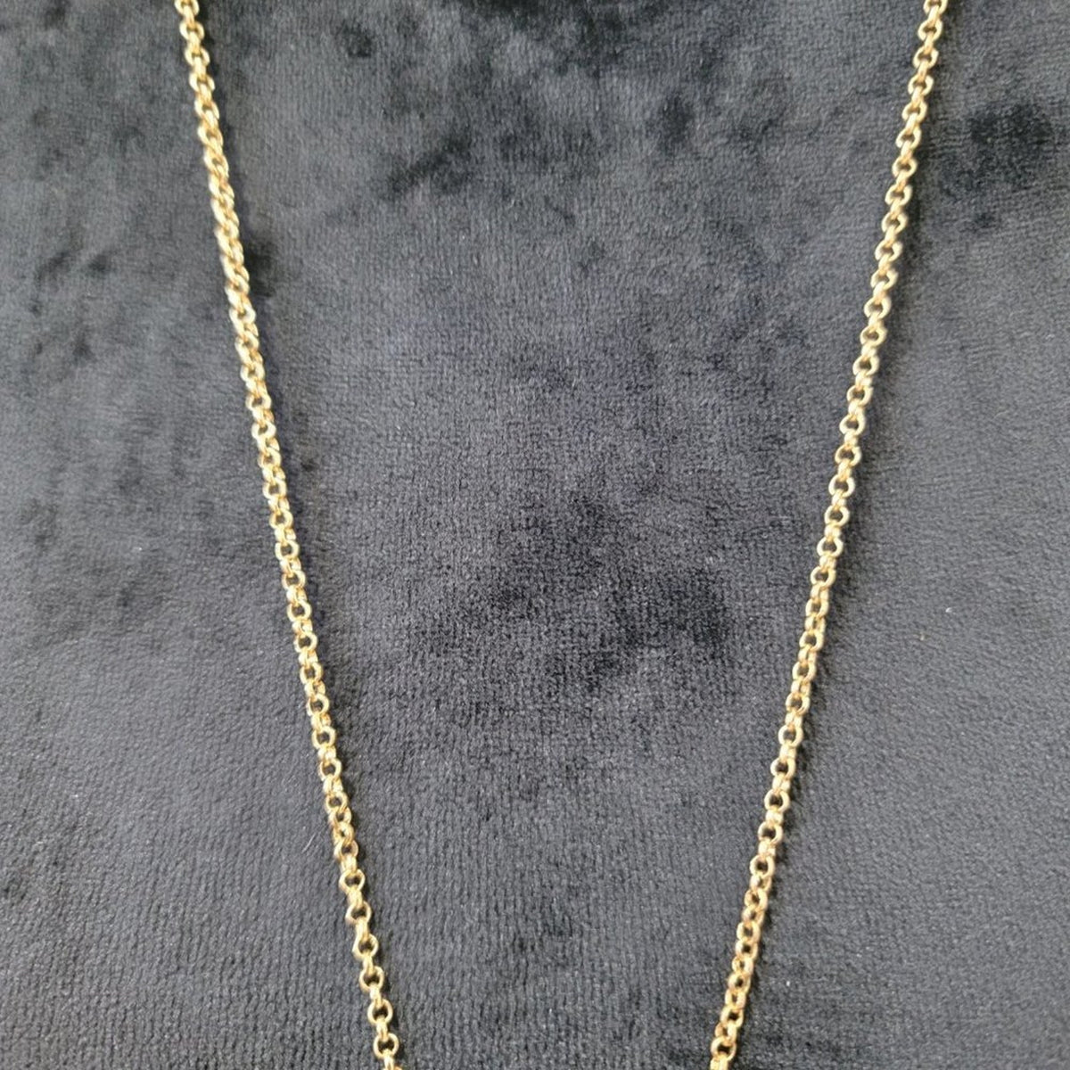 Womens Gold Plated Big Glass Black Charm Pendant Necklace