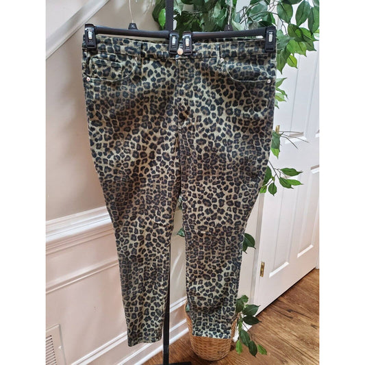 Good American Women's Leopard Print Cotton Mid Rise Skinny Fit Pant 22