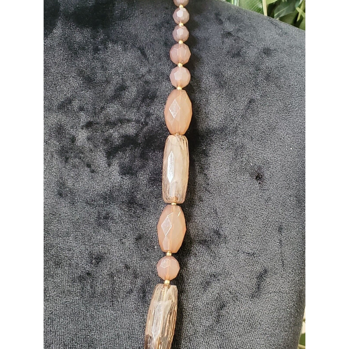 Vintage Women's Pink Bead Stylish Long Necklace