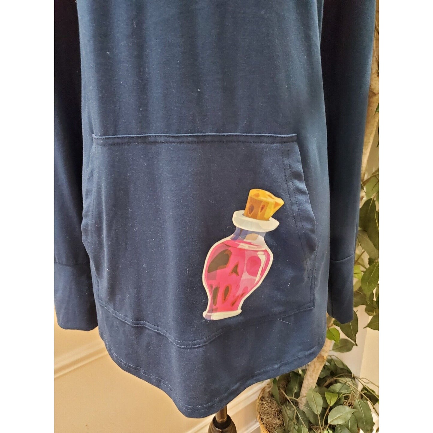 Lularoe Potion Blue Solid Polyester Long Sleeve Casual Hoodie Jacket Size XL