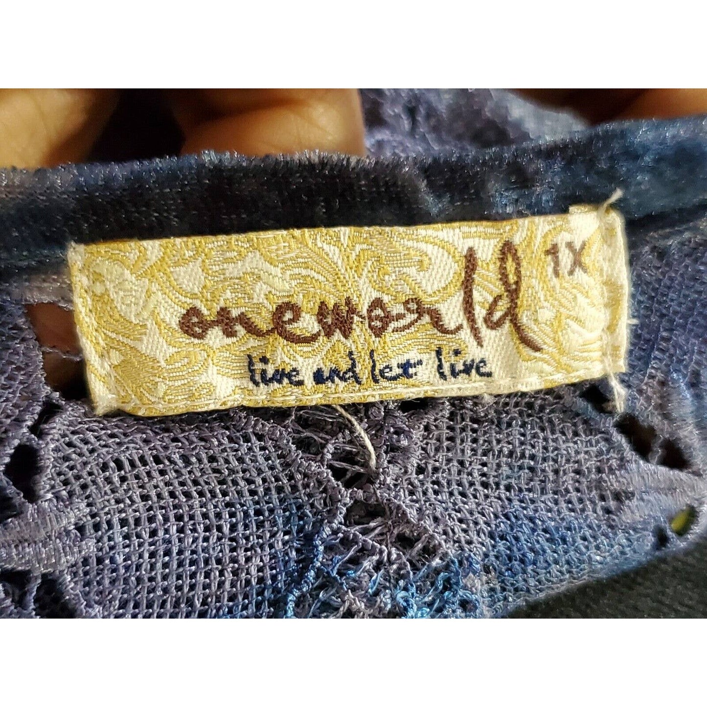 One World Women Multicolor Polyester Long Sleeve Scoop Neck Pullover Sweater 1X