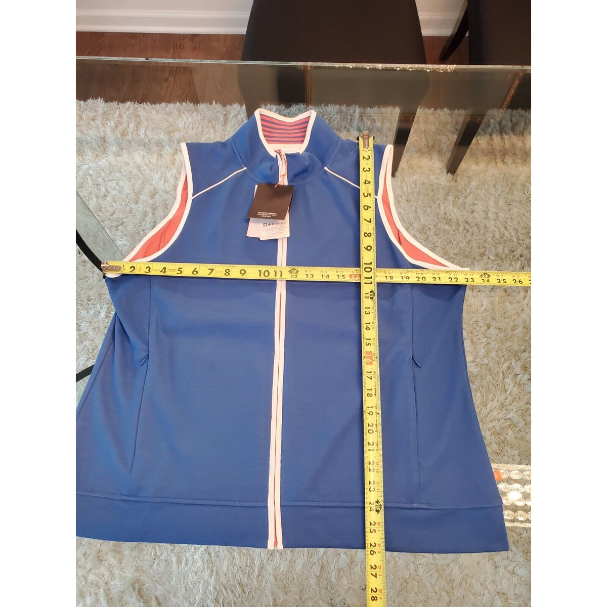 Orvis Womens Blue Polyester Sleeveless Full Zip Front Casual Jacket Vest Size XL