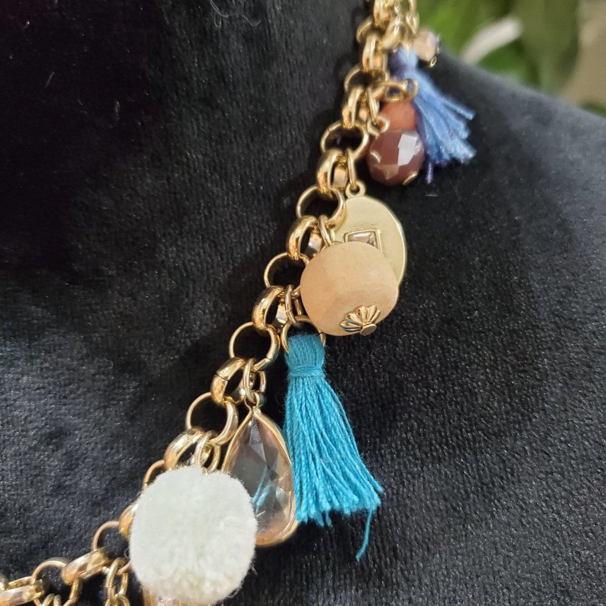 Womens Multi Pendants Coral Pearl Gold Plated Charm Statement Bohemian Necklace