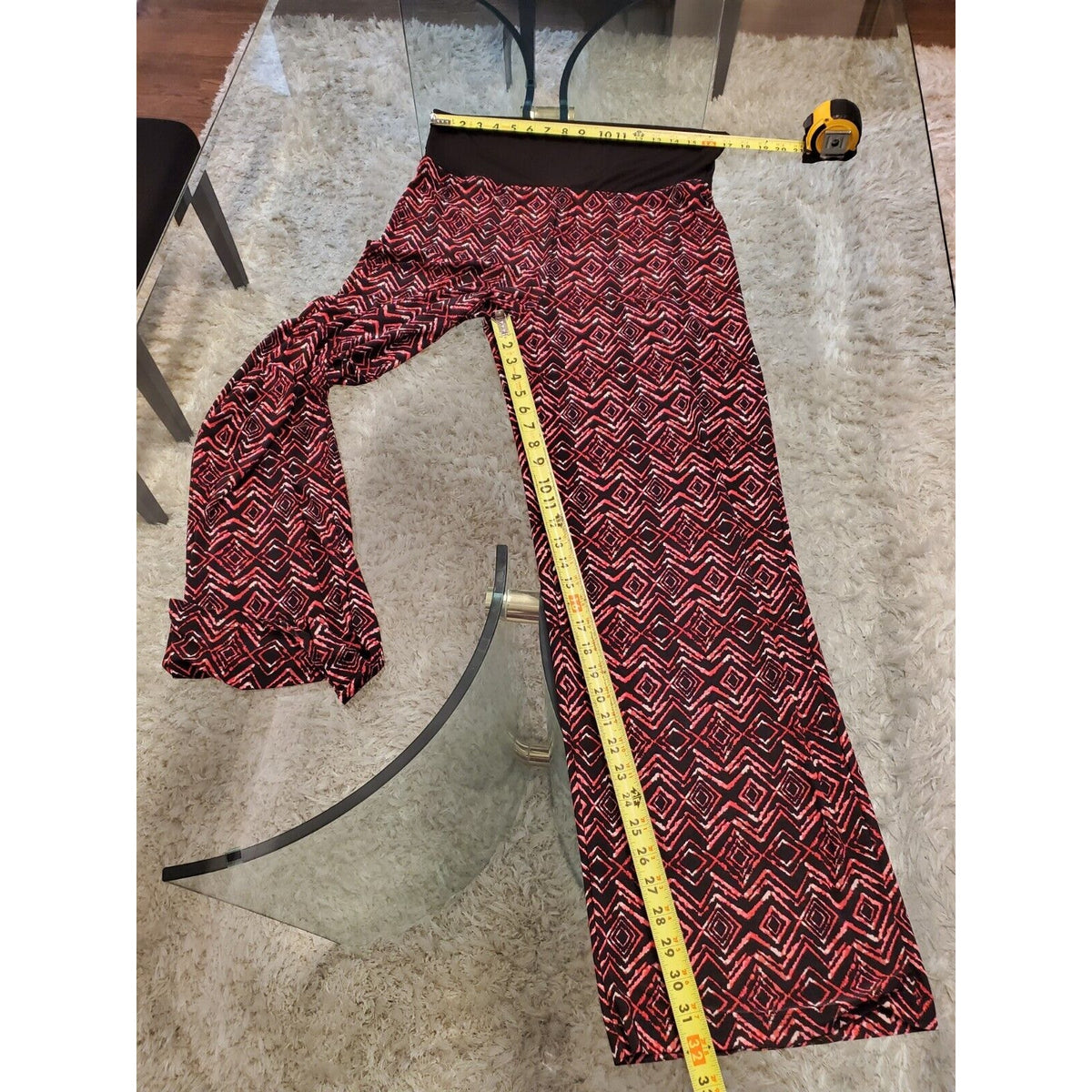 New Directions Womens Pink Black Geo Print Polyester Pull On Calypso Pants Large