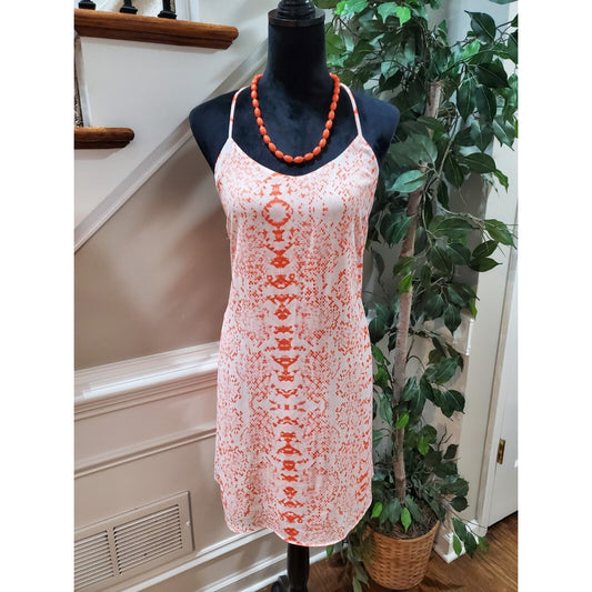Collective Concepts Womens Orange Racer Back Sleeveless Knee Length Dress Size M