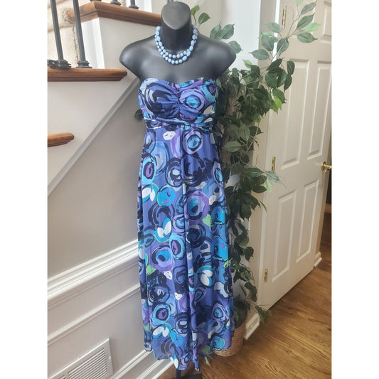 Xhilaration Women's Purple 100% Polyester Off The Shoulder Knee Length Dress XS