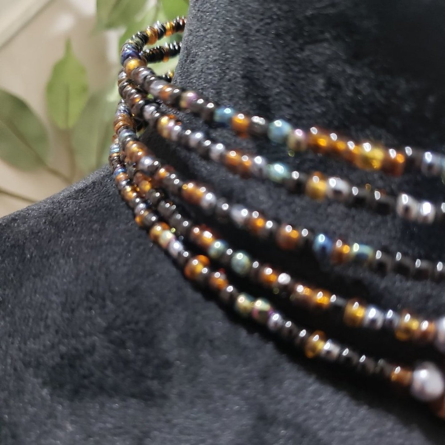 Womens Fashion Multicolor Ancient Layered Beaded Choker Necklace
