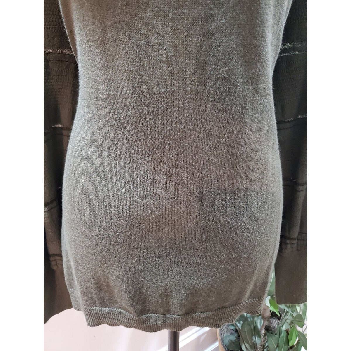 Blu Dahlia Women's Green Cotton Round Neck Long Sleeve Casual Sweater Size XL
