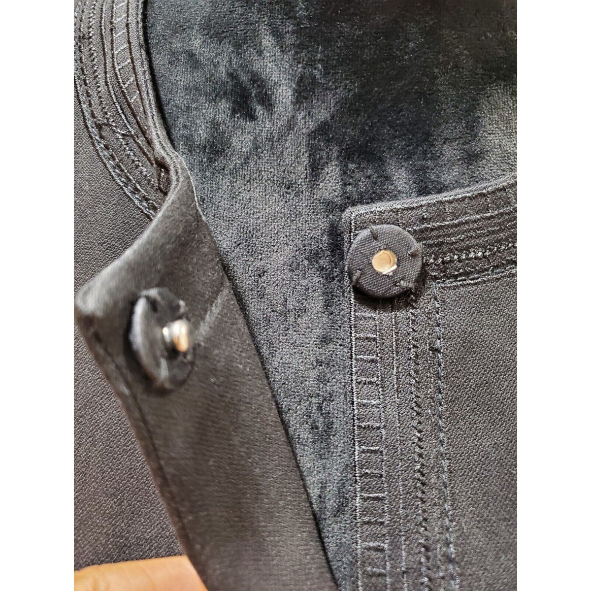 Peter Nygard Women's Black Embroidered Long Sleeve Button Front Jacket Size 12