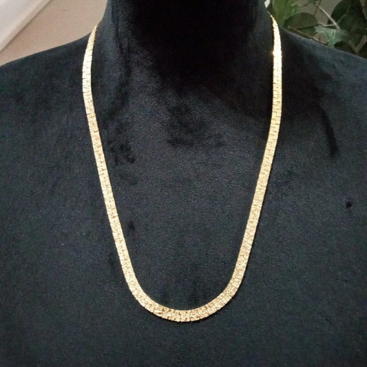 Womens Modern Fashion Elegant Chunky Gold Tone Chain Collar Necklace